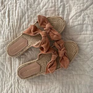 Loeffler Randall Bow Espadrille Slide Sandals - Terracotta